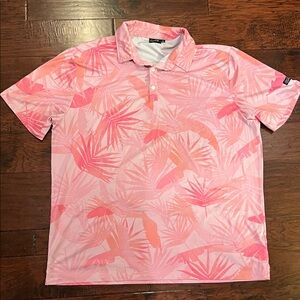 Leafy Pink Polo Shirt